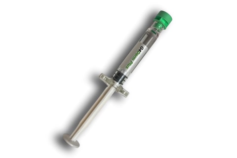 Syringe displaying g4derm plus product